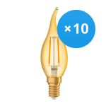 Mehrfachpackung 10x Ledvance Vintage 1906 LED E14 Kerze Gold 1.5W 120lm - 824 Extra Warmweiß | Ersatz für 15W